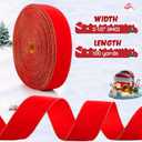 Lyrow 2 Roll Red Velvet Wired Ribbon, 2.5 Inch x 200 Yards, Gift Wrapping Ribbon for New Year, Wedding, Florist Bouquets, DIY Bows & Craft Decorations(Red, Gold)
