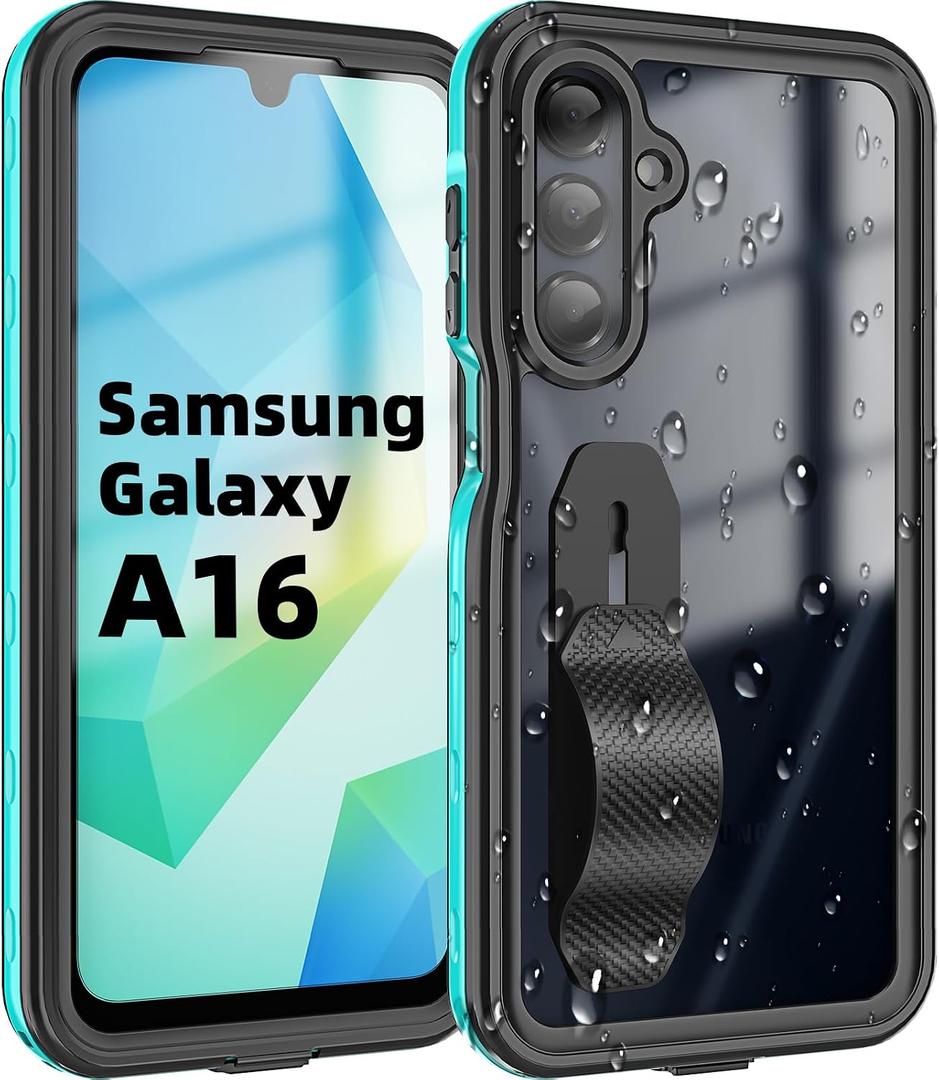for Samsung Galaxy A16 5G Case,IP68 WaterproofBuilt-in Screen Protector-Rugged Full Body Dustproof Shockproof Drop Proof Protective with Cell Phone Ring Holder for Samsung A16 5G / 4G 6.7", Blue