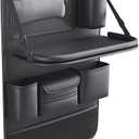 Car Backseat Organizer with Foldable Table Tray - Universal Auto Seat Back Organizer with Tablet Holder, Kick Mats Protector, Storage Pockets for SUV Sedan