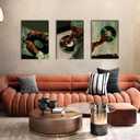 AOYUSMO 3 Piece African American Wall Art Black Men Wall Decor Record Canvas Art Fashion Music Pictures Music Studio Paintings Modern Trendy Artwork For Living Room Bedroom, 16x24in