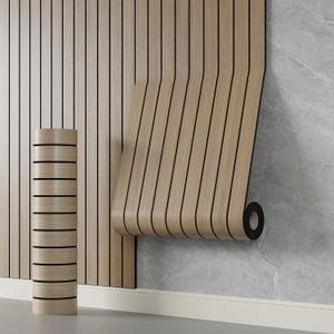 YLL YLL PVC Slat Wall Panel Peel and Stick 236"x 15.7" Faux Oak Grain Wood Slat Panel Self-Adhesive Wallpaper Soundproof 3D Wall Panels