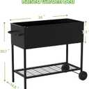 JWPEHOE 34 × 15 × 31 Inches Raised Garden Bed with Legs/Storage Shelf, Mobile Planter Box for Outdoor Plants, Elevated Garden Bed for Backyard, Balcony, Black