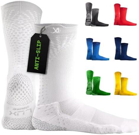 LUX Sports Thin Grip Socks for Cleat Sports - Moisture-Wicking Anti Slip Socks for Men & Women - Soccer, Football, Baseball