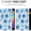 Joyland Turtle Pattern for iPad 10th Generation 10.9 inch 2022/iPad (A16) 11th Gen 11" 2025,Built-in Pencil Holder with Shockproof Cover Clear Transparent Back Shell Auto Wake/Sleep,Blue