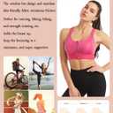 Women Zip Front Sports Bra Racerback Tank Top Wireless Paded Yoga Workout Running Bras (Pink, M)
