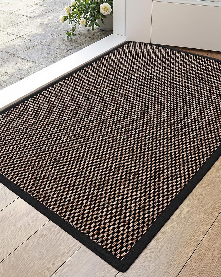 DEXI Ultra Thin Indoor Door Mat 24x36, Entrance Doormats, Black
