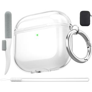 Valkit Compatible AirPods 4 Case Cover, Soft TPU Airpods 4th Generation Case Clear with Cleaner Kit, Shockproof Protective Cases with Keychain for Apple AirPods 4 Gen Cases for Women Men - Clear