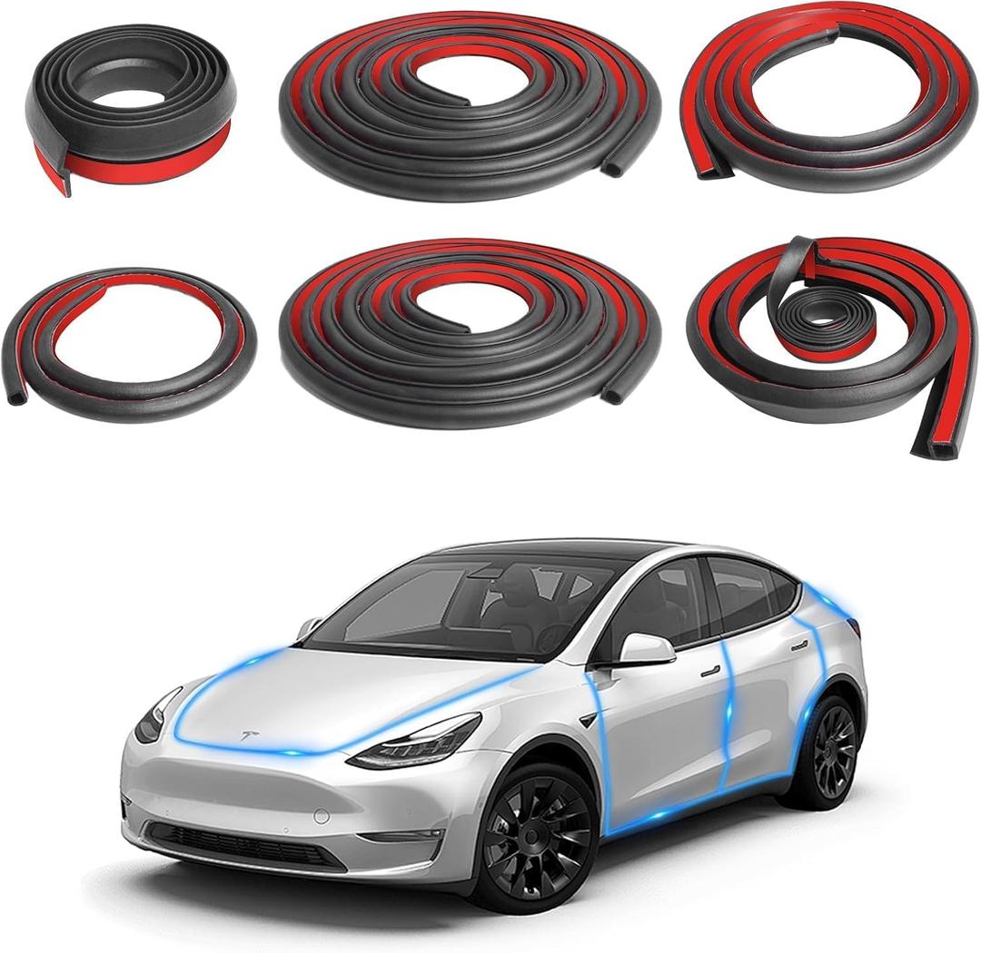 Storystore Car Door Seal Strip for Tesla Model Y, Window Seal Self Adhesive Soundproofing Weather Stripping Kit, Car Door Seal Strip Window Self Adhesive Soundproofing Weather Stripping Kit Rubber