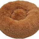 Winter Warm Round Cat Bed House Cave Soft Plush Pet Cat Sleeping Bag Pet Sleeping Bed Cave for Small and Medium Cats (M (for Under 5kg cat), Coffee)