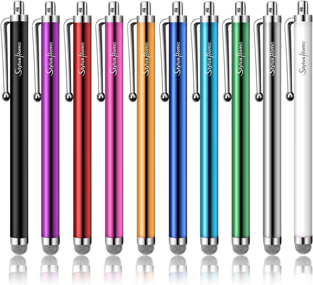 10 Pack Stylus Pens for Touch Screens, Mesh Fiber Tip Stylus Pens for ipad iPhone Tablets Samsung All Precision Capacitive Universal Touch Screen Devices
