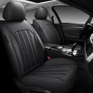 Car Seat Cover, Seat Covers for Cars, Luxury Faux Leather Waterproof Seat Covers, Car Seat Protector Accessories Universal Fit Most Vehicles Black Front Pair2