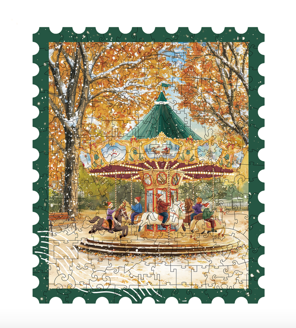 Rowood Golden Autumn Carousel Jigsaw Puzzles for Adults,DIY Craft Kits Building Set,Birthday for Mom/Women