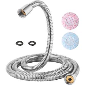 TRIPHIL Kink-free Shower Hoses Extra-long 98" for Handheld Showerhead Hose Replacement Flexible Metal Shower Tube Extension Anti-twist 2 Brass Connectors Stainless Steel Chrome 98 Inches