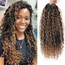 8 Packs Goddess Faux Locs Crochet Hair for Black Women, Long Goddess Locs Crochet Hair, Boho Style Locs, River Locs with Curly Ends (18Inch, OT27#, 8Packs)