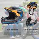 ROCKBROS Kids Full Face Helmet Kids Bike Helmets Lightweight Toddler Mountain Bike Helmet Detachable for MTB BMX Skating Cycling Scooter Safety Bicycle Helmets for Youth Child Boys Girls Ages 3-16, S