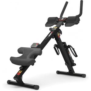 TOUSAINS 3 in 1 Adjustable AB Machine for Stomach Workout with 3 Heights, Foldable Rowing Machine for Home Gym with Comfortable Seat & LCD Display 265lbs Weight Capacity (pure black)