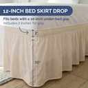 Wrap Around Dust Ruffle Bed Skirt - Wheat - for Queen Size Beds w/ 12 Inch Drop - Easy Fit Elastic Strap - Adjustable Pleated Bedskirt w/Brushed Fabric - Wrinkle Free - for Women, Men, Kids & Teens