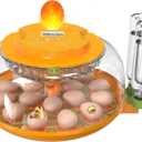 18 Egg Incubator with Automatic Egg Turning and Humidity Control, Egg Candler, Auto Water Replenishment, 2 Size Egg Trays, Air Vent, for Hatching Chicken Duck Quail Goose Eggs
