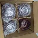 Woho Purple Candlestick Holders Set of 4 for Halloween Decorations, Ribbed Glass Taper Candle Holders for Thanksgiving/Christmas, Vintage Candle Sticks Holder Decor for Fall Wedding Table Centerpiece