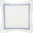 Laura Ashley - Euro Sham, 100% Cotton with Contrast Border, Throw Pillow Cover for Bed or Couch, Oeko-Tex Certified (Mila Blue, 26" x 26")