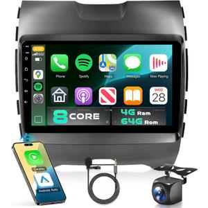 8Core 4GB+64GB 5/6Ghz WiFi Radio for Ford Edge 2016 2017 2018 2019 2020 Car Stereo Android 13 Snapdragon Processor 9 Inch 1280x720 IPS Touchscreen Carplay/Android Auto GPS FM/RDS SWC Camera
