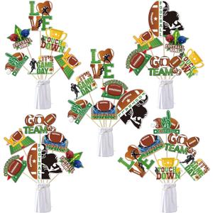 30Pcs Football Party Centerpiece Sticks, Football Table Toppers Decorations for Football Game Day, Football Birthday Party, Baby Shower Party Decor
