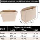 LOUKAYCCI Felt Purse Organizer Insert for Longchamp Le Pliage L Handbag Insert (Large, Beige)