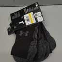 Under Armour Unisex Adult Performance Tech Pro Crew Socks (3-Pack) (Medium, (001) Black / Black / Castlerock)