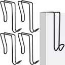 Oudain 4 Pack Wire Cubicle Hooks for Coat Wall Panel Over Cubicle Hanger Accessories for Office Partition Door Picture (Black)