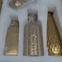 Set of 4 Gold Flower Vases - Small Gold Vases for Centerpieces, Elegant Glass Decorative Bud Vase for Wedding, Home, Table Decor with Vintage Golden Finish