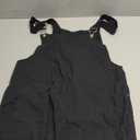 Yeokou Women's Cotton Linen Short Overalls Casual Summer Bib Shortalls with Pockets (Medium, Black)