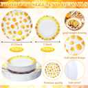 Suclain 60 Pcs Thanksgiving Party Disposable Plastic Plates Gold Fall Bridal Baby Shower Party Decoration Serves as 30 10.25'' Dinner Plates 7.5'' Dessert Plate for Thanksgiving Wedding Engagement