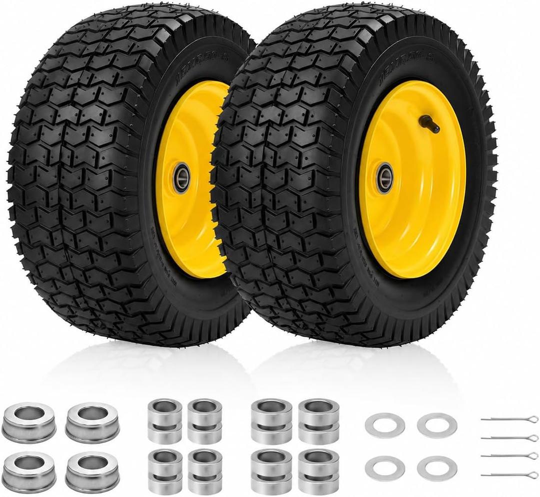 2PCS 16x6.50-8 Tubeless Tires and Wheels With 3/4" Bearing & 1" Bushings.