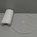 White Lamp shade, Drum Lamp Shade for Table Lamps Floor Lamp, 13" Top X 13" Bottom X 10" High White Large Line Fabric Lamp Shade, Easy Assembly Replacement Lampshade