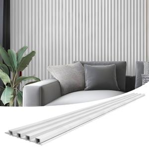 Art3d 8-Pack 96 x 6in. WPC Acoustic Slat Wall Panel for Modern Interior Decor, TV Background, Living Room, Matte White