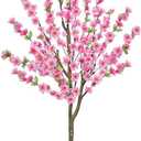 HUAESIN 4.4FT Artificial Cherry Blossom Tree Decor Fake Pink Flowers Sakura Tree Faux Plants Indoor Decor for Spring Living Room Home House Entryway Bedroom Office Inside Wedding Party Outdoor
