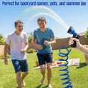 Therwen 25 ft Heavy Duty EVA Recoil Garden Hose Curly Water Hose with 8 Pattern Spray Nozzle and Brass Connectors for Garden Watering Cars Washing(Blue)
