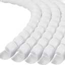 Flutesan Dog and Cat Cord Protector 10 mm Spiral Cable Wire Wrap from Pets No Chew Cat Proofing Cords 5 Pcs/Pack for TV Computer Ebike Electrical Wire(49.2 ft., White)