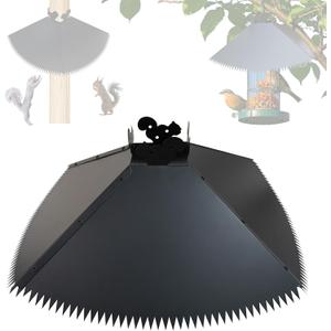 Upgrade Metal Squirrel Baffle for 4x4 Post - 17 inch Outdoors Squirrel Guards Proof with Spikes for Hanging Bird Feeders Baffle, Effectively Keep Squirrels and Raccoons Off Birdhouse