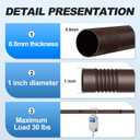 CorkLatta Bronze Shower Curtain Rod 31 to 68 Inch,1 Inch Diameter Adjustable Spring Tension Stainless Steel Telescoping Rod,Easy Install,No Rust