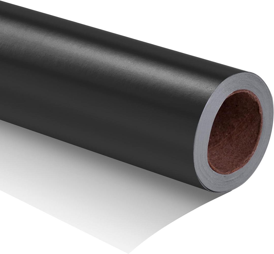 RUSPEPA Matte Black Wrapping Paper - Solid Color Matte Gift Wrapping Paper Roll Perfect for Wedding, Birthday for Men, Christmas, Baby Shower, Graduation Gift, Father's Day Gifts - 17 Inch X 16.5 Feet