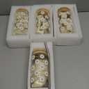 Vesici Spa Party Supplies for Women 4 Set Spa Sleepover Birthday Gift Slumber Party Favors with Glass Cups, Eye Mask, Hair Ties, Hair Clips, Bracelet, Tote Bag, Ribbon (Daisies,White)