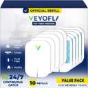 VEYOFLY Fly Trap Indoor Refill, Fruit Fly Traps for Indoors, Gnat Traps for House, Fly Catcher, Fly Trap, Plug in Catch for Fruit Flies, Moths, Gnats, Mosquito Trap (Pack of 10 Refills) (White)