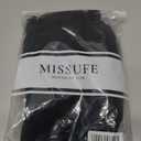 Missufe Women's V Neck Ruffle Short Sleeve Bodycon Summer Casual T Shirt Dress (Black, M)