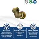 1 Piece XFITTING 1" Push Fit Elbow, Push to Connect, Certified to NSF ANSI61, for Copper, Pex, CPVC
