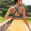 RUNNING GIRL High Impact Sports Bras for Women, High Support Running Strappy Women's Sports Bra with Sewn in Pads (Green, L)