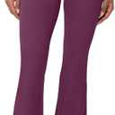 3 x Sunzel Mini Flare Leggings for Women, High Waist Yoga Pants with Tummy Control, Casual Gym Workout Bootcut Leggings (Purple, M)