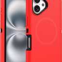Magnetic Case for iPhone 16 - [Compatible with MagSafe] [Military-Grade Protective] -Heavy Duty Magnetic Phone Case for iPhone 16 Case 6.1 Inch - Red