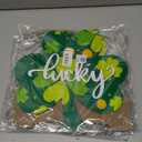 St.PatrickS Day Decorations Indoor Outdoor,Wooden Hanging Wall Welcome Sign,Party Favors Housewarming Gift For Irish Holiday(Shamrock with Coin) (Green)