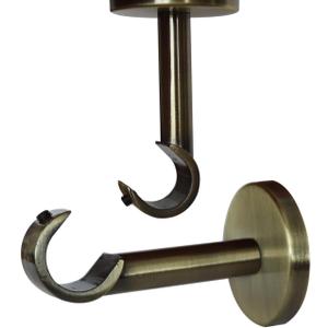 Refila Curtain Rod Holders for Wall, 2 Pack Ceiling Mount Bracket Set, Hardware Bracket Kit for 0.75 Inch or 0.79 Inch Rods, Wall and Ceiling Installation (Antique Bronze)